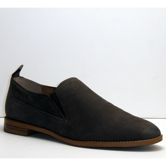 Franco Sarto Grey Leather Suede Loafer Flats - Picture 2 of 7